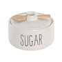 Home ESPRIT Sucrier ESPRIT Blanc Naturel Bambou Porcelaine 11,8 x 11,8 x 8,2 cm
