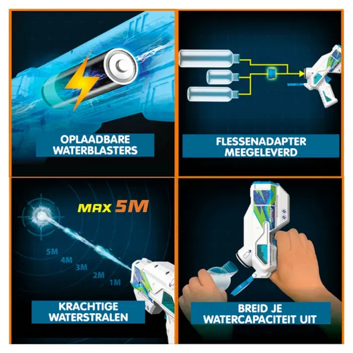 Silverlit Hydromad Mini Blaster Pack 2 - Pistolet à eau électronique rechargeable - Jet jusqu'à 5 m - Pour enfants dès 8 ans Silverlit Hydromad Mini Blaster Pack 2 - Pistolet à eau électronique rechargeable - Jet jusqu'à 5 m - Pour enfants dès 8 ans
