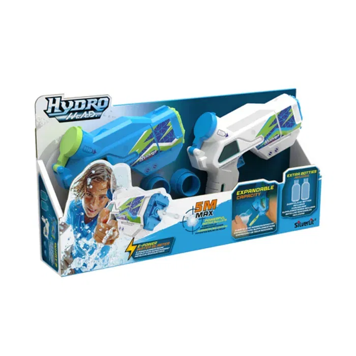 Silverlit Hydromad Mini Blaster Pack 2 - Pistolet à eau électronique rechargeable - Jet jusqu'à 5 m - Pour enfants dès 8 ans Silverlit Hydromad Mini Blaster Pack 2 - Pistolet à eau électronique rechargeable - Jet jusqu'à 5 m - Pour enfants dès 8 ans