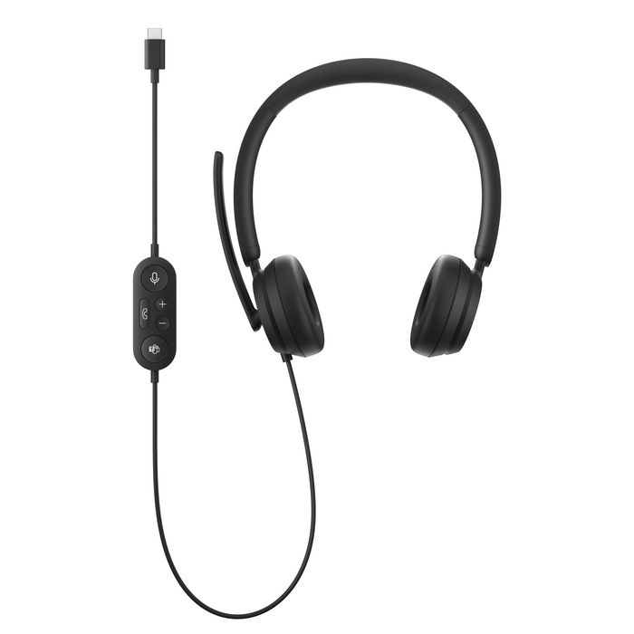 Microsoft Modern USB-C Headset avec Micro à Réduction de Bruit et Contrôles Intuitifs - Certifié pour Microsoft Teams - Audio Haute Qualité pour Appels et Productivité - 1.8 m