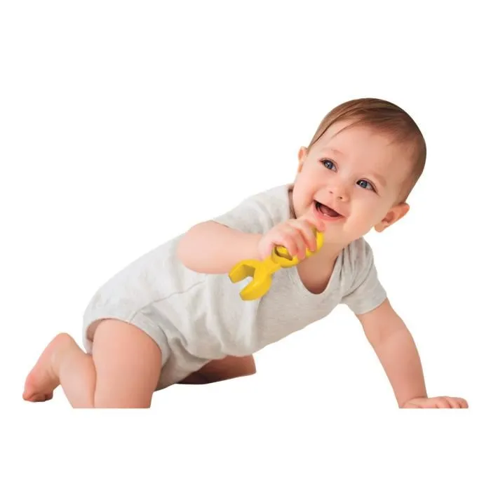 Clementoni Baby - Atelier de Bricolage Jeu d'Éveil avec Marteau, Tournevis et Pince - Caisse à Outils Transportable pour Enfants Dès 10 Mois - Développe la Motricité Fine