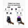 Belkin Câble USB-C et Lightning Noir 2-en-1 - Recharge Apple et USB-C avec un seul câble