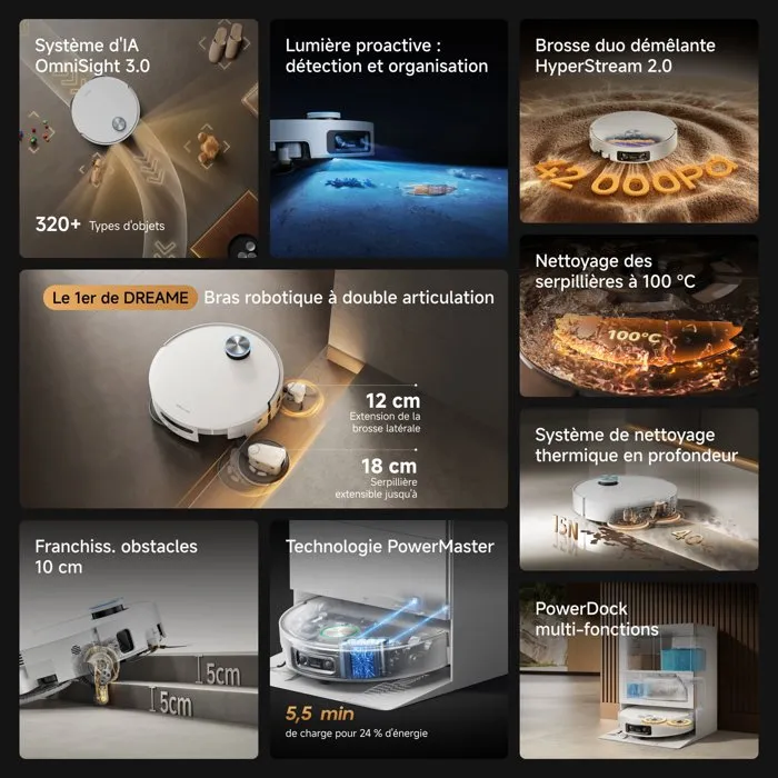 Dreame X60 Ultra Complete Grey Aspirateur robot laveur