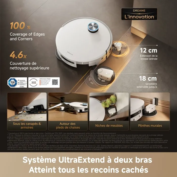 Dreame X60 Ultra Complete Grey Aspirateur robot laveur