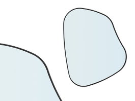 GifTdecór Miroir Forme Abstraite Noir 66x53 cm Plastique et Verre (Set de 6)