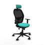 Piqueras y Crespo Chaise de Bureau avec Appui-tête Jorquera 1D036N2 Turquoise