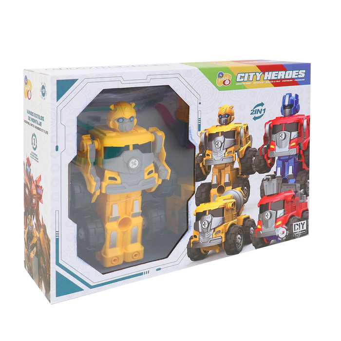 TACHAN Robot 3 en 1 Transformable, Amarillo, 27 Pièces, Jeu de Construction Se Transformant en 2 Véhicules, Jouet pour Enfants +3 Ans TACHAN Robot 3 en 1 Transformable, Amarillo, 27 Pièces, Jeu de Construction Se Transformant en 2 Véhicules, Jouet pour Enfants +3 Ans