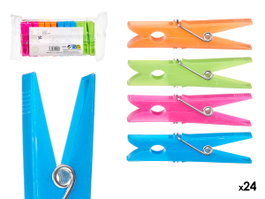 Arte Regal Set de 24 Pinzas en Plastico Pequeñas Multicolores 10x22x3.5 cm (Set de 24)
