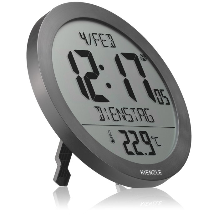 Kienzle Horloge murale et de table DCF avec affichage de la température, Anthracite