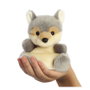 AURORA - Peluche animale Lobo (Loup) Palm Pals, 13 cm, marquage CE, jouet d'enfant