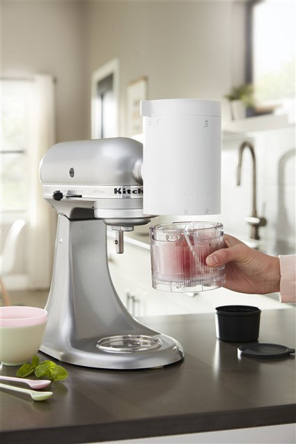 KitchenAid 5KSMSIA Accessoire pour granités pour batteur sur socle, machine à piler la glace pour desserts et boissons glacées