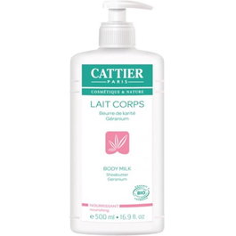 Cattier Lait corporel nutritif au karité et géranium 500ml
