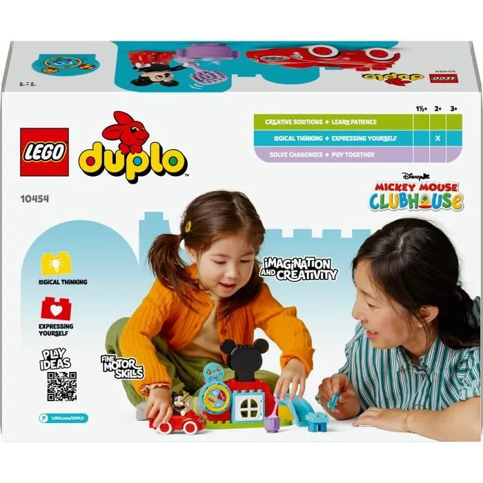 Lego DUPLO Disney 10454 - La maison et la voiture de Mickey, Jeu de construction pour enfants dès 2 ans, avec figurine, 27 pièces