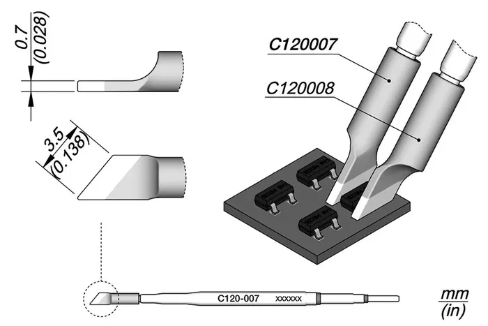 JBC TOOLS Pointe pelle 3,5mm JBC TOOLS Pointe pelle 3,5mm