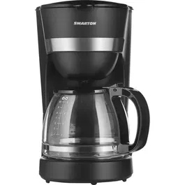 Smarton CE 300 - Cafetière électrique 1,25 L (10 tasses) avec bouilloire en verre, fonction anti-goutte et maintien au chaud - Filtre permanent amovible