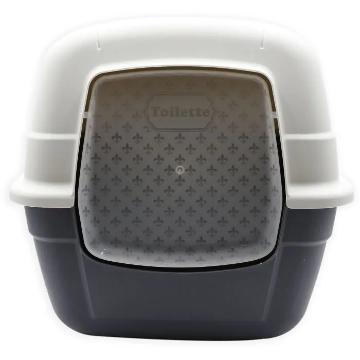 Aime - Maison de toilette pour chat AIMÉ Queen 905063 - 52x40x39 cm - Blanche - Porte battante, filtre à charbon, pelle incluse