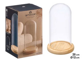 GIFTDECOR Coupole décorative avec base en bois 25 cm
