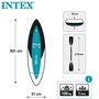 Intex Kayak Excursion Pro 305 cm, Kayak Gonflable Adulte, Pagaie en Aluminium et Pompe Incluses - PVC - Longueur 305 cm, Largeur 91 cm, Hauteur 46 cm