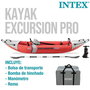 Intex Kayak Excursion Pro 305 cm, Kayak Gonflable Adulte, Pagaie en Aluminium et Pompe Incluses - PVC - Longueur 305 cm, Largeur 91 cm, Hauteur 46 cm