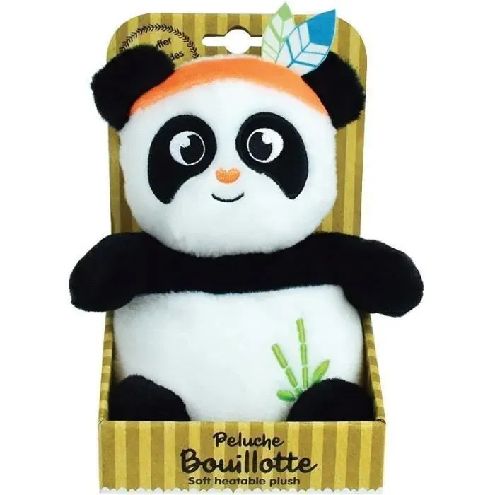 Jemini Peluche bouillotte Indian Panda, 21 cm, Blanc et Noir - Micro-perles d'argile chauffantes pour bébé