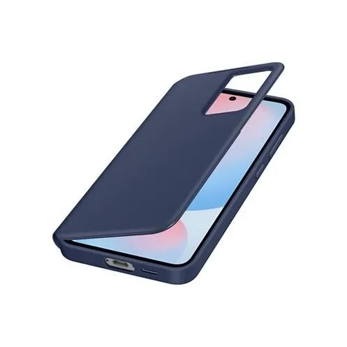 Samsung Coque et Étui Smart View Bleu pour Galaxy S24 FE - Fenêtre de visualisation, Protection antimicrobienne, Affichage des notifications et de l'heure
