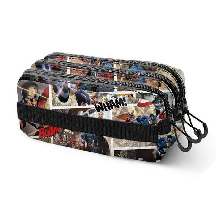 Trousse Fourre-Tout Triple Capitán América Bleu Rouge