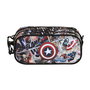Karactermania Estuche Portatodo Trick FAN 2.2 - Trousse scolaire à compartiments sur le thème Capitaine America Comic - Ripstop - 23 x 10 x 11 cm