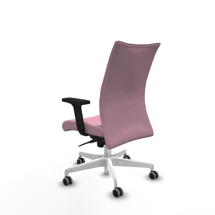 Piqueras Y Crespo Chaise de direction Albacete, mécanisme Sincro, tissu Rose, base blanche, accoudoirs 2D Piqueras Y Crespo Chaise de direction Albacete, mécanisme Sincro, tissu Rose, base blanche, accoudoirs 2D