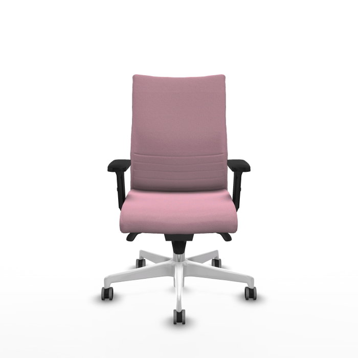 Piqueras Y Crespo Chaise de direction Albacete, mécanisme Sincro, tissu Rose, base blanche, accoudoirs 2D Piqueras Y Crespo Chaise de direction Albacete, mécanisme Sincro, tissu Rose, base blanche, accoudoirs 2D