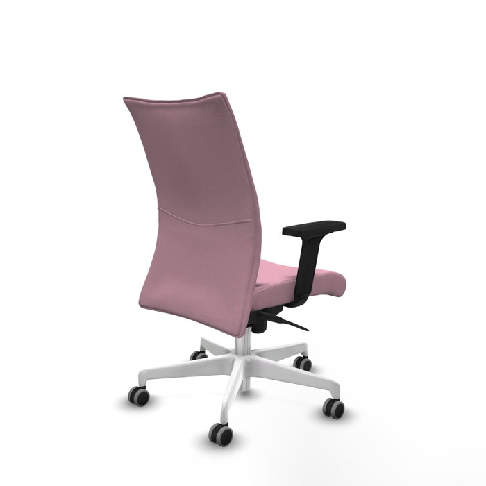 Piqueras Y Crespo Chaise de direction Albacete, mécanisme Sincro, tissu Rose, base blanche, accoudoirs 2D Piqueras Y Crespo Chaise de direction Albacete, mécanisme Sincro, tissu Rose, base blanche, accoudoirs 2D