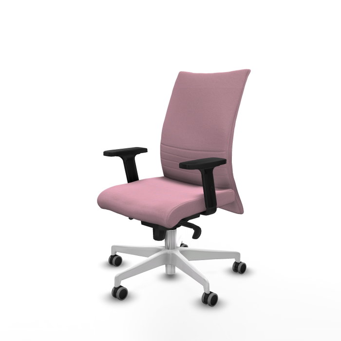 Piqueras Y Crespo Chaise de direction Albacete, mécanisme Sincro, tissu Rose, base blanche, accoudoirs 2D Piqueras Y Crespo Chaise de direction Albacete, mécanisme Sincro, tissu Rose, base blanche, accoudoirs 2D