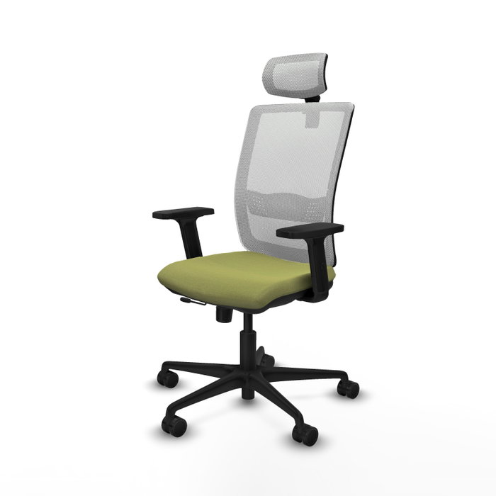 Piqueras Y Crespo Chaise de bureau Haches, Vert olive et Blanc, mécanisme Sincro/Traslack Piqueras Y Crespo Chaise de bureau Haches, Vert olive et Blanc, mécanisme Sincro/Traslack