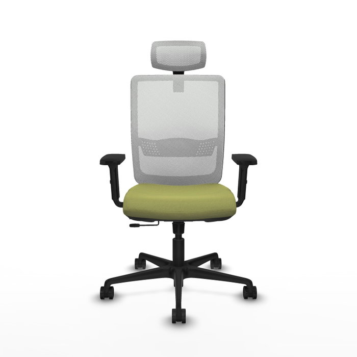 Piqueras Y Crespo Chaise de bureau Haches, Vert olive et Blanc, mécanisme Sincro/Traslack Piqueras Y Crespo Chaise de bureau Haches, Vert olive et Blanc, mécanisme Sincro/Traslack