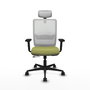 Piqueras Y Crespo Chaise de bureau Haches, Vert olive et Blanc, mécanisme Sincro/Traslack