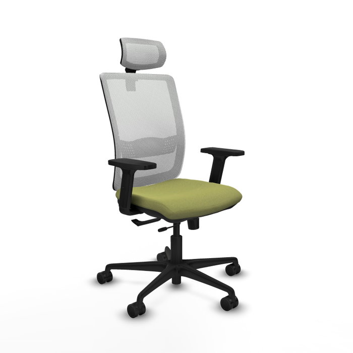 Piqueras Y Crespo Chaise de bureau Haches, Vert olive et Blanc, mécanisme Sincro/Traslack Piqueras Y Crespo Chaise de bureau Haches, Vert olive et Blanc, mécanisme Sincro/Traslack