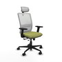 Piqueras Y Crespo Chaise de bureau Haches, Vert olive et Blanc, mécanisme Sincro/Traslack