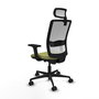 Piqueras Y Crespo Chaise de bureau Haches, Vert olive et Blanc, mécanisme Sincro/Traslack