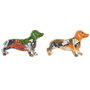 Home ESPRIT Figurine Décorative Chien Jaune Vert Multicouleur (2 Unités)