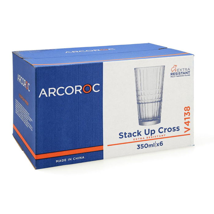 Verre Arcoroc Stack'up Cross Transparent verre 350 ml (6 Unités)