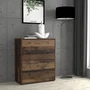 TEMPRA Commode 4 tiroirs, décor vieux bois - 73.7 x 34.8 x 85.5 cm - Mobilier rangement rustique
