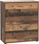 TEMPRA Commode 4 tiroirs, décor vieux bois - 73.7 x 34.8 x 85.5 cm - Mobilier rangement rustique