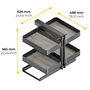 Emuca Meuble d'angle articulé Harmony, Gris anthracite