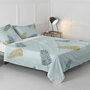Drap HappyFriday Blanc Foliage Mint Multicouleur 210 x 270 cm