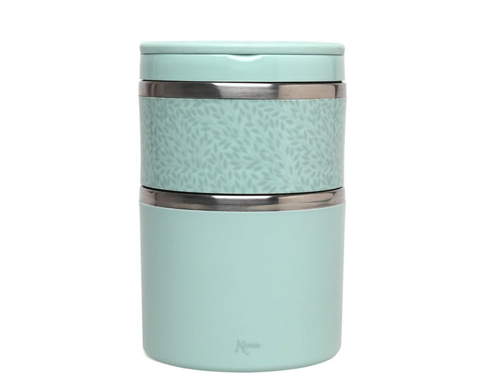 KioKids Salvia 930 mL - Thermo Double Aliments Bébé Isotherme en Acier Inoxidable - 2 Conteneurs (300 mL & 630 mL)