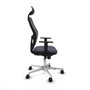Piqueras y Crespo Chaise de Bureau avec Appui-tête 1D086N1 Gris foncé