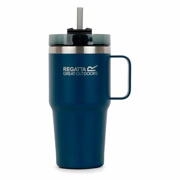 Verre avec Paille Regatta Thermo Insulated Mug Bleu foncé 600 ml Acier inoxydable Verre avec Paille Regatta Thermo Insulated Mug Bleu foncé 600 ml Acier inoxydable