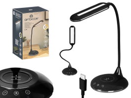 GIFTDECOR Lampe Flexo avec Chargeur Noir Plastique 25x30x12 cm USB (Set de 6)