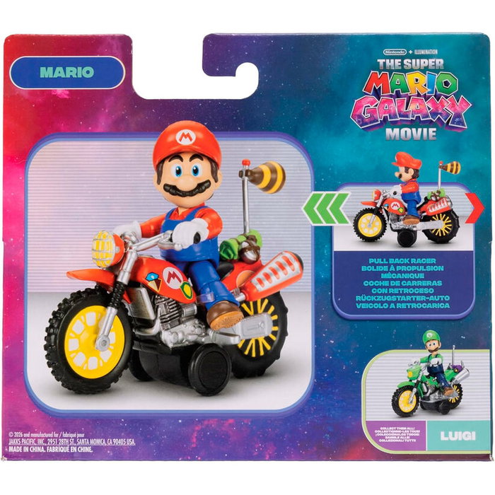 Jakks Pacific Figurine Mario avec Moto à Rétrofriction Super Mario Galaxy