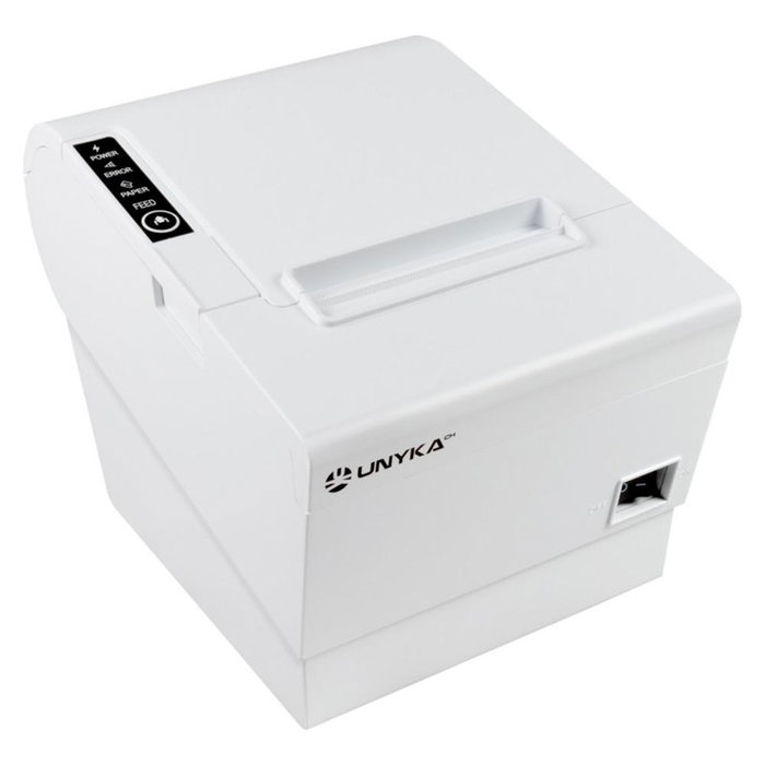 Unykach Uk56009 Imprimante de reçus thermique, 230 mm/s, Ethernet, USB, blanc Unykach Uk56009 Imprimante de reçus thermique, 230 mm/s, Ethernet, USB, blanc