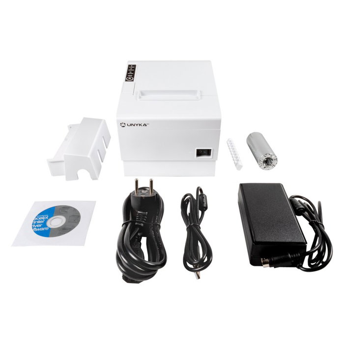 Unykach Uk56009 Imprimante de reçus thermique, 230 mm/s, Ethernet, USB, blanc Unykach Uk56009 Imprimante de reçus thermique, 230 mm/s, Ethernet, USB, blanc